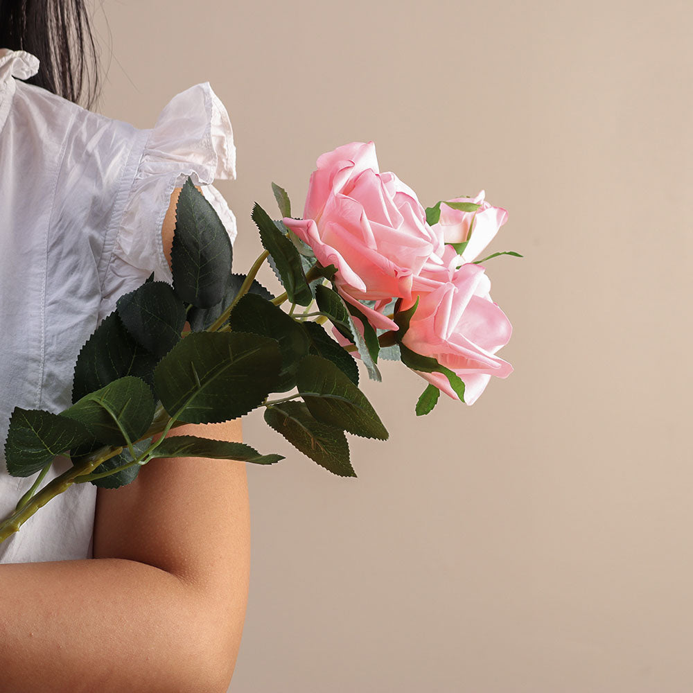 Tea Rose Faux Stem - Light Pink