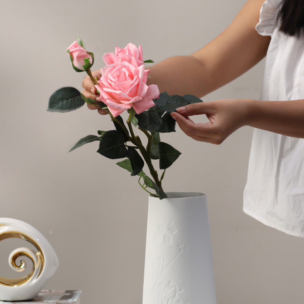 Tea Rose Faux Stem - Light Pink