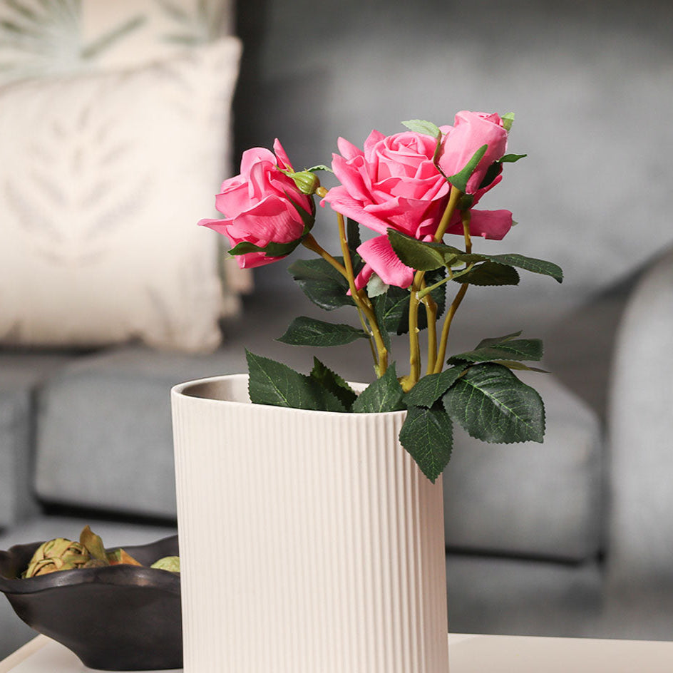 Tea Rose Faux Stem - Magenta