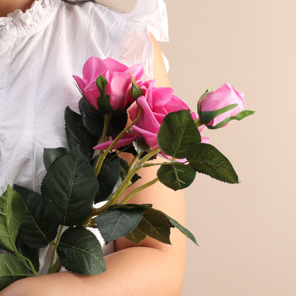 Tea Rose Faux Stem - Magenta