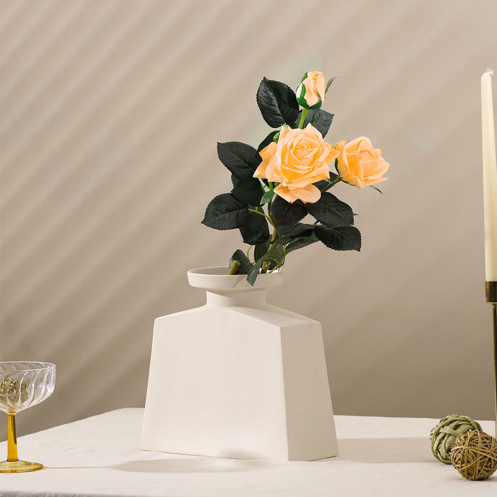 Tea Rose Faux Stem - Sunrise Yellow