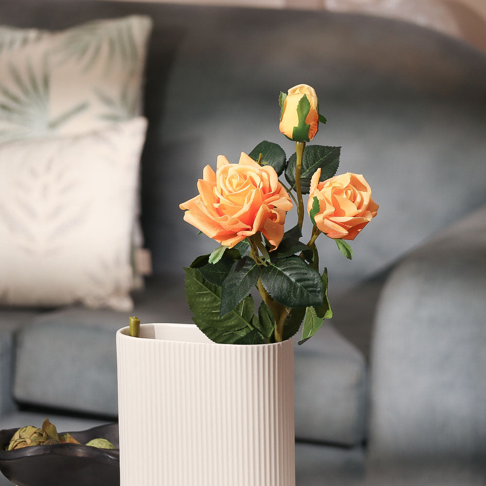 Tea Rose Faux Stem - Sunrise Yellow