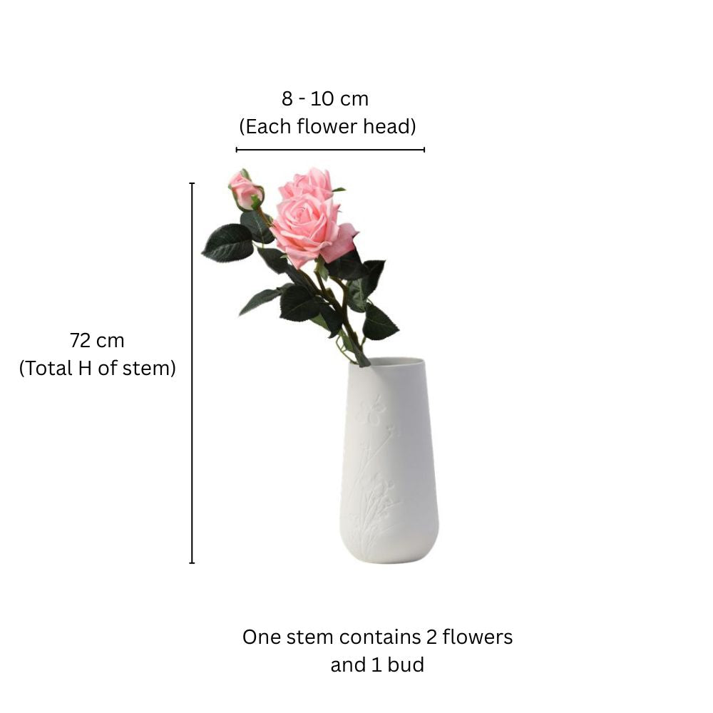 Tea Rose Faux Stem - Light Pink