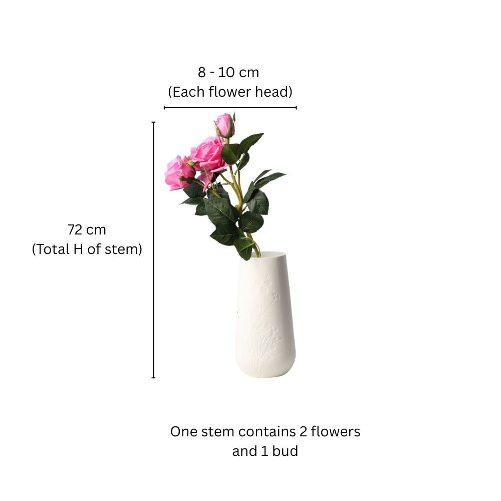Tea Rose Faux Stem - Magenta