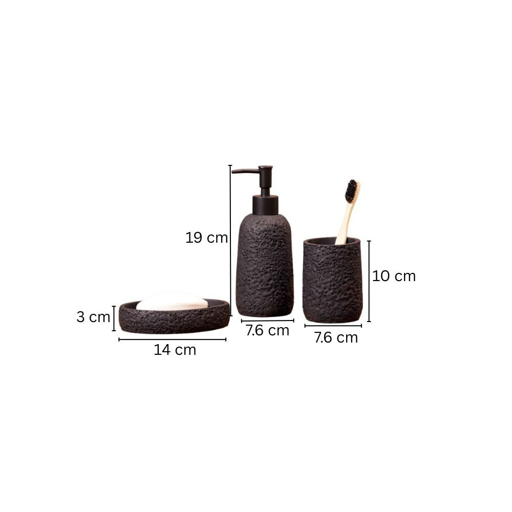 Terra 3-piece Bathroom Set - Black