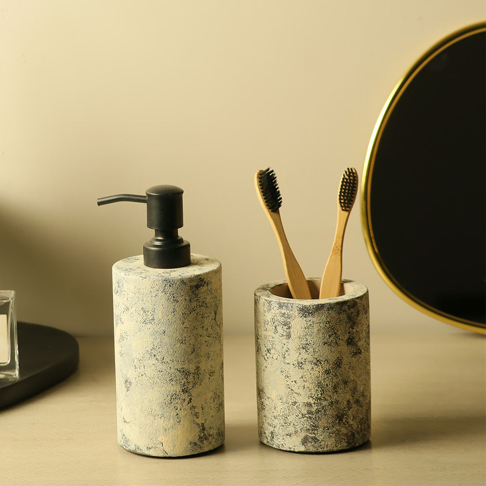 Textured 2-piece Bathroom Set - Grey Sand