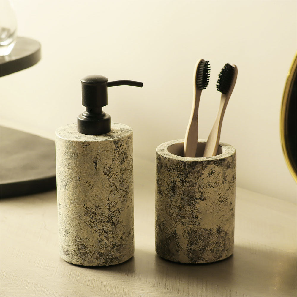 Textured 2-piece Bathroom Set - Grey Sand