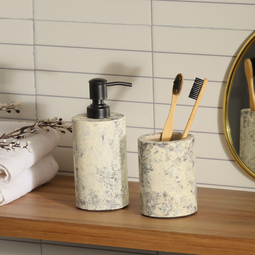 Textured 2-piece Bathroom Set - Grey Sand