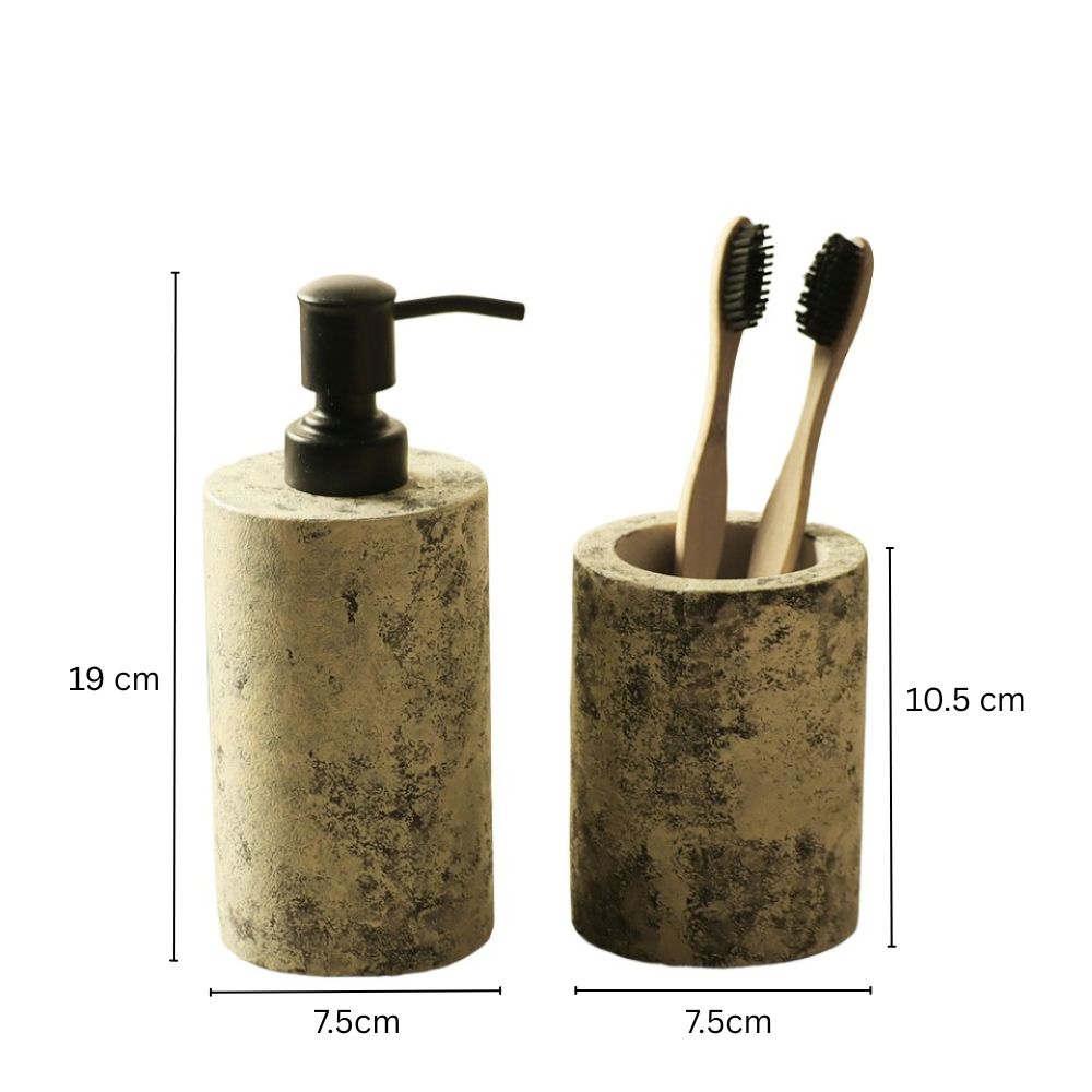 Textured 2-piece Bathroom Set - Grey Sand