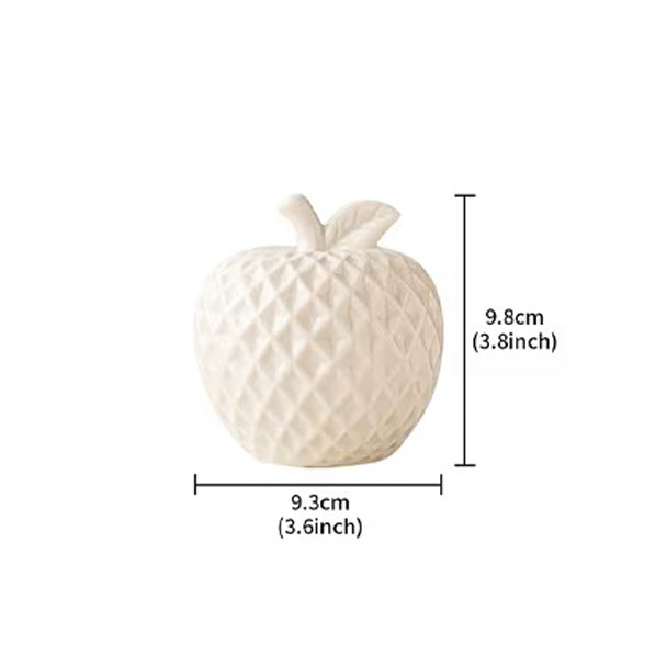 Textured Apple Decorative Sculpture - White