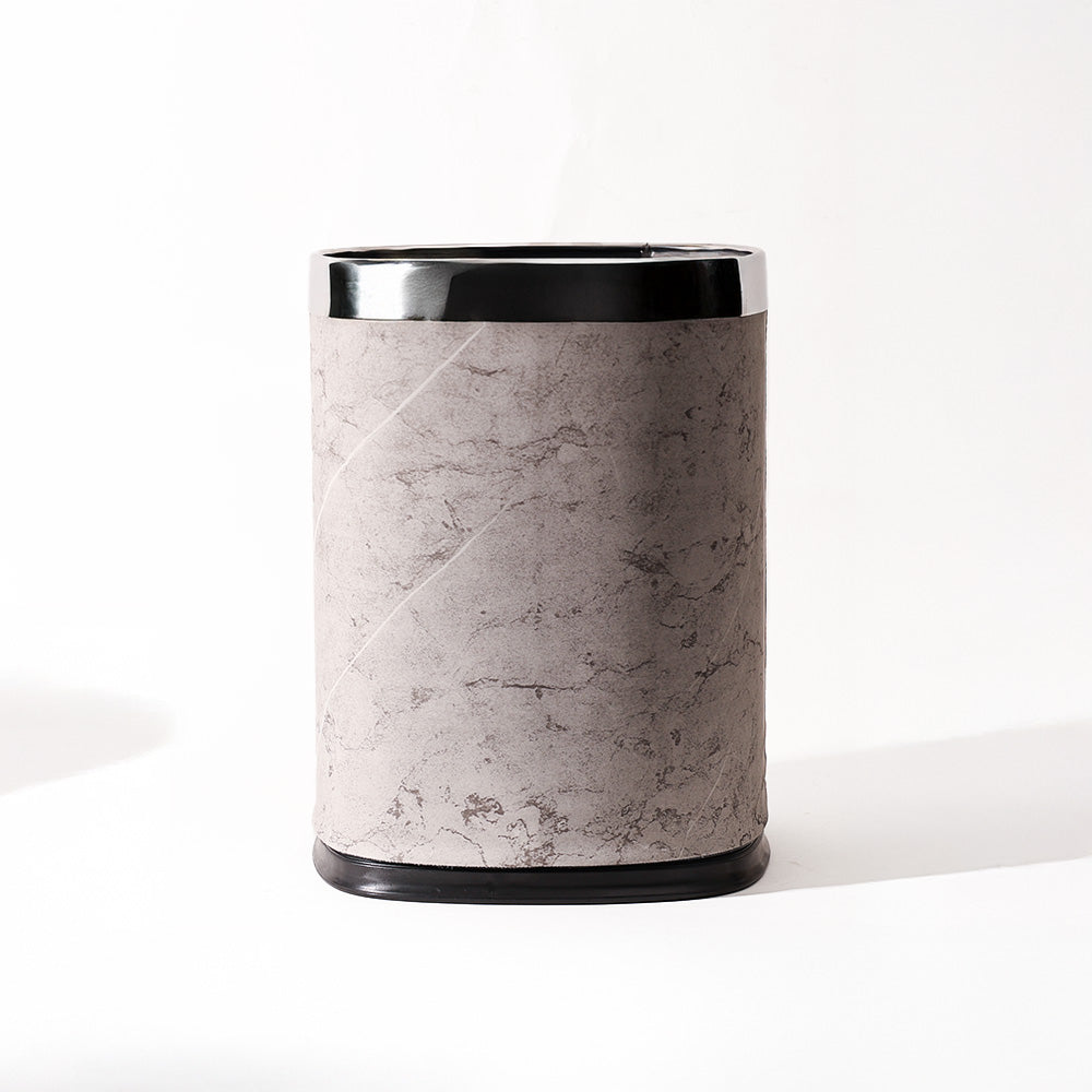 Textured Sqround Waste Bin - Grey & Silver
