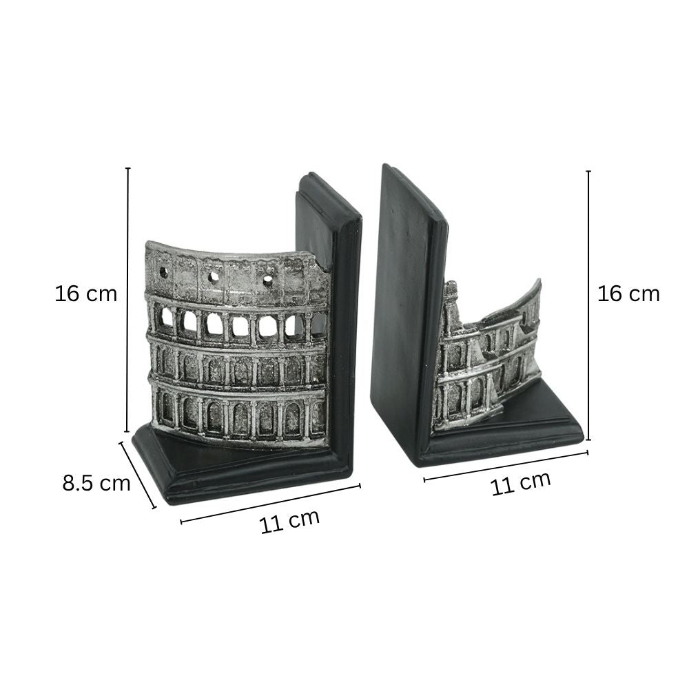 The Colosseum Bookends, Set of 2 - Silver Grey