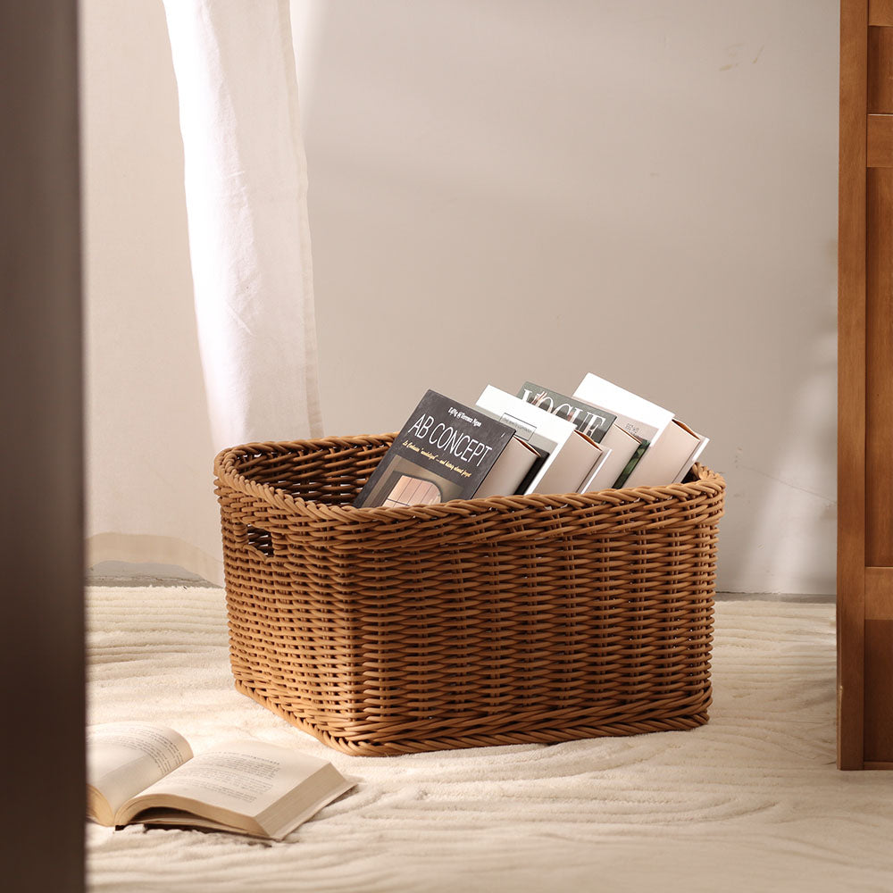 Theo Rectangular Storage Basket - Khaki
