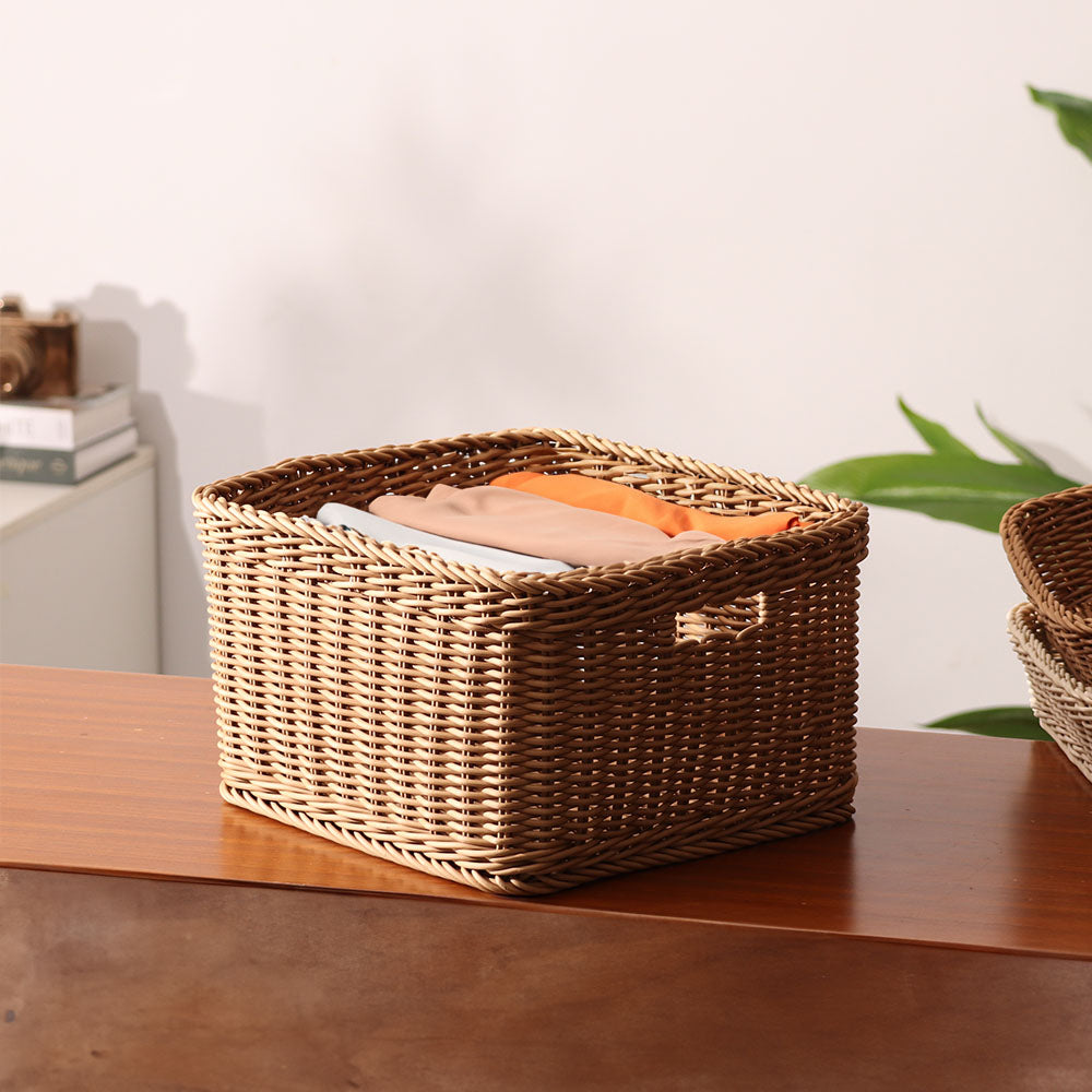 Theo Rectangular Storage Basket - Khaki