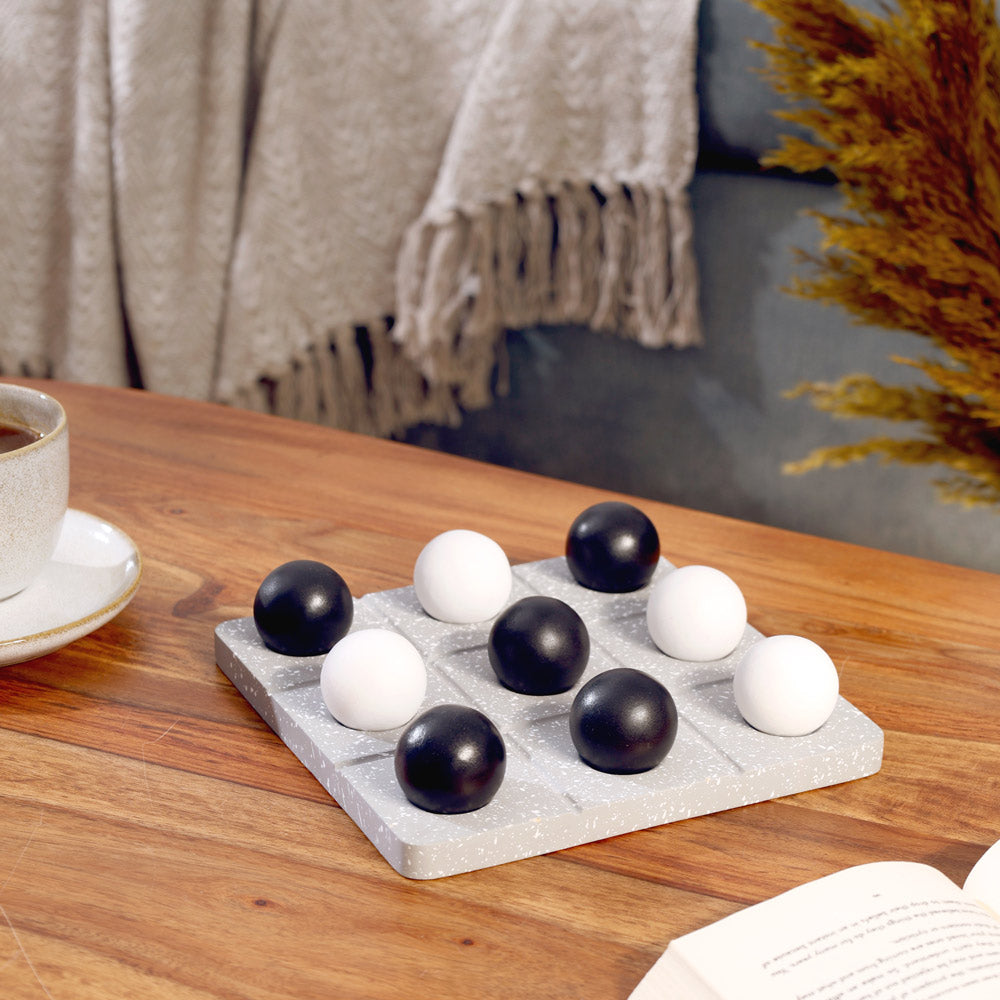 Tic-Tac-Toe Concrete Tabletop Game - Monochrome