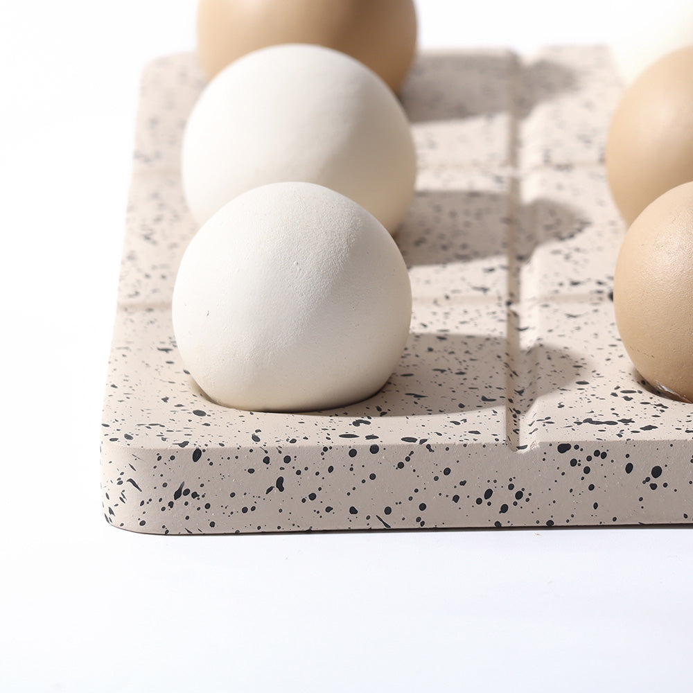 Tic-Tac-Toe Concrete Tabletop Game - Taupe White