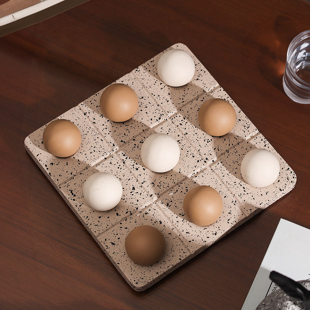 Tic-Tac-Toe Concrete Tabletop Game - Taupe White