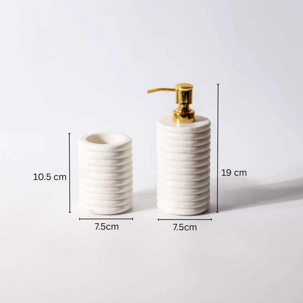 Tiers Marble Bathroom Set - White