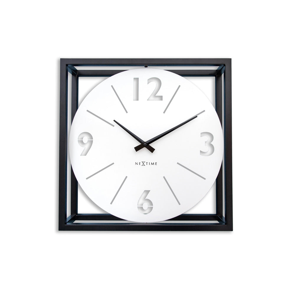 Time Frame Square Table Clock - Black