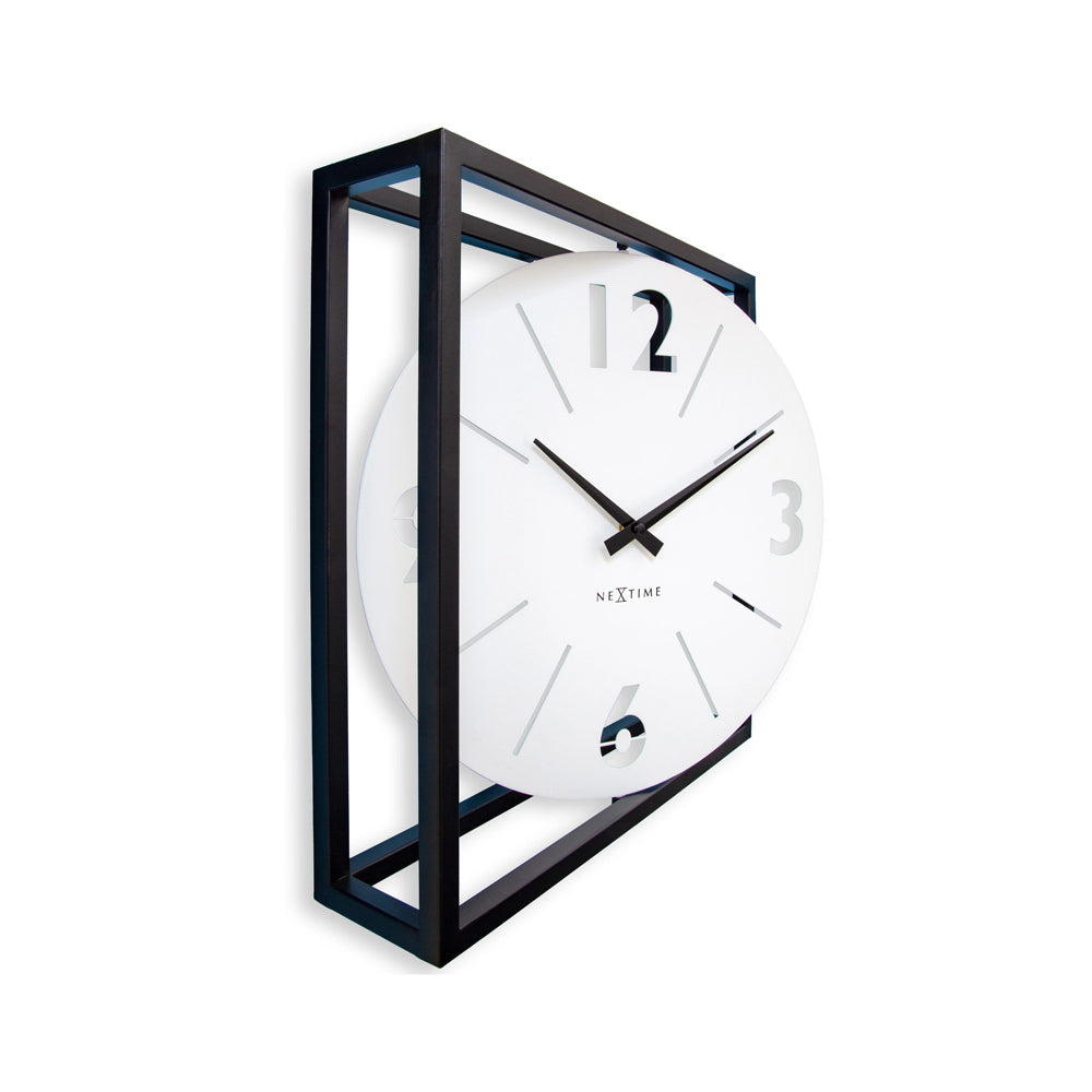 Time Frame Square Table Clock - Black