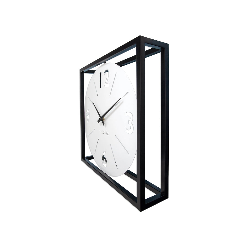 Time Frame Square Table Clock - Black