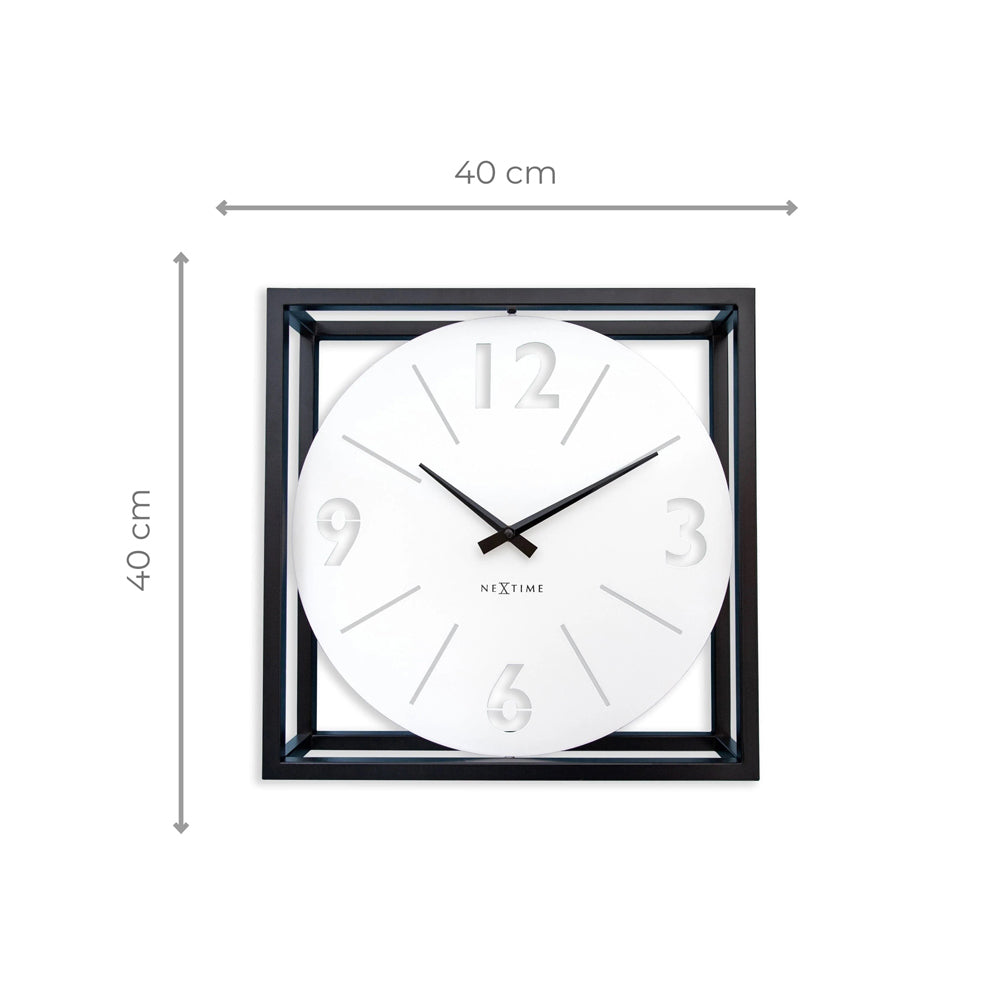 Time Frame Square Table Clock - Black