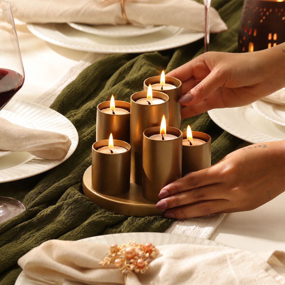 Tirol Iron Multi Tealight Holder - Gold