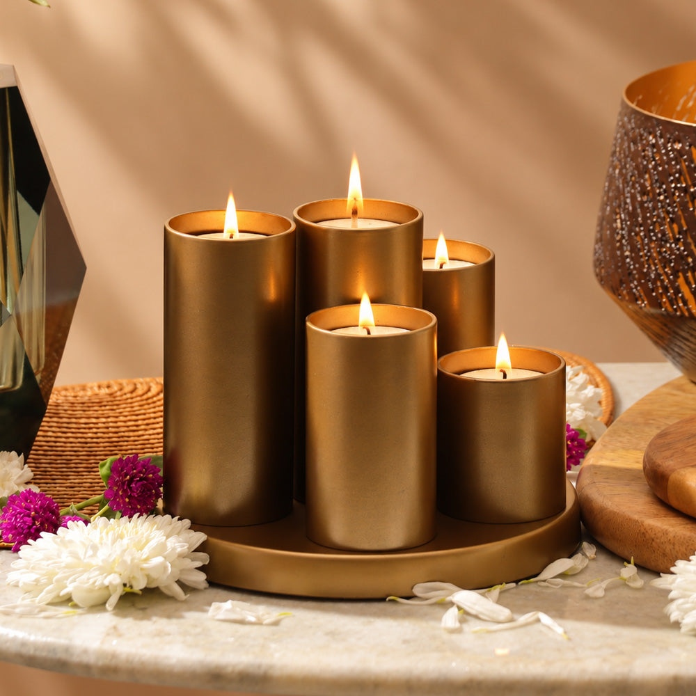 Tirol Iron Multi Tealight Holder - Gold