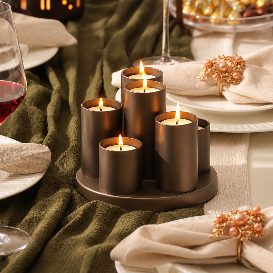 Tirol Iron Multi Tealight Holder - Pewter