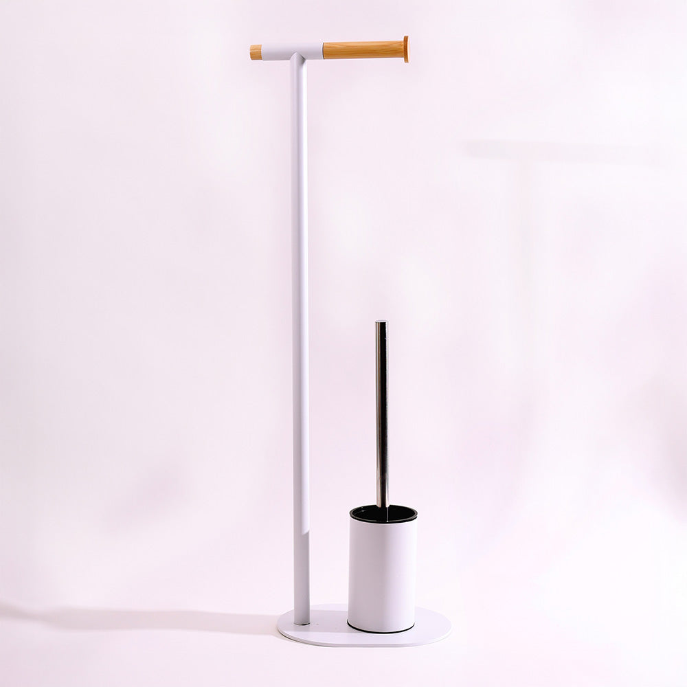 Reed Toilet Brush and Roll Holder - White