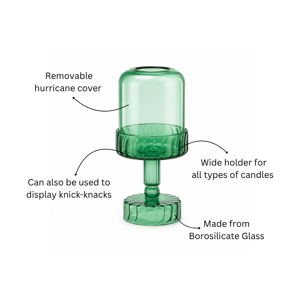 Toledo Glass Candle Holder Lamp - Teal