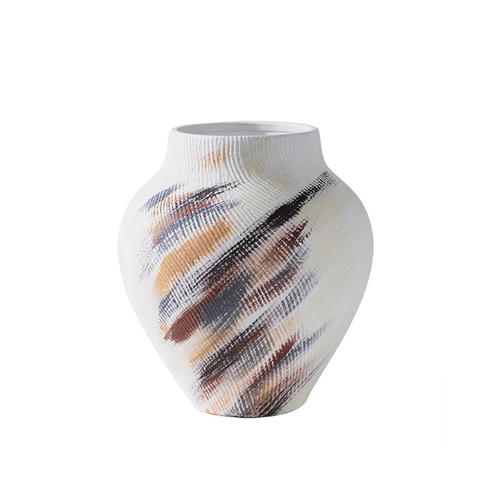 Fem Hanpainted Ceramic Vase Large - Multicolor