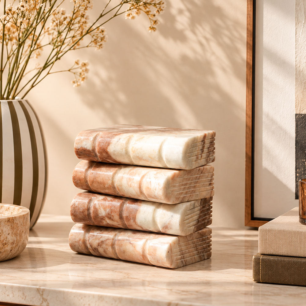 Tomes Marble Sculpture Medium - Earthy