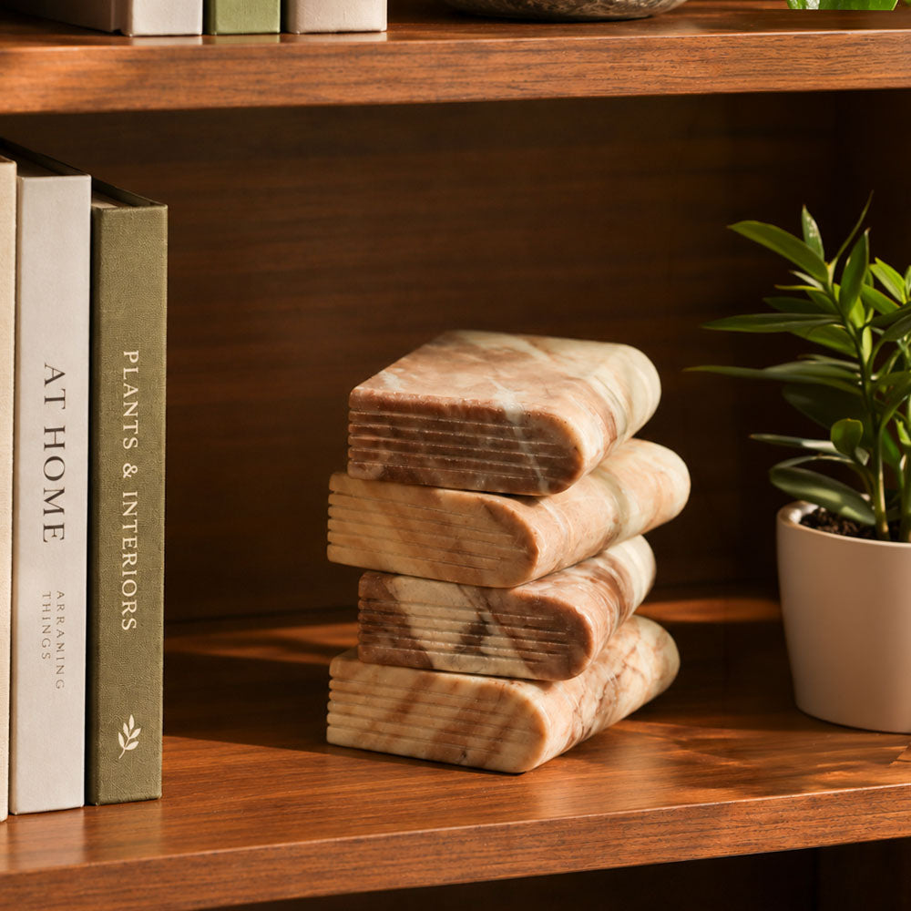 Tomes Marble Sculpture Medium - Earthy