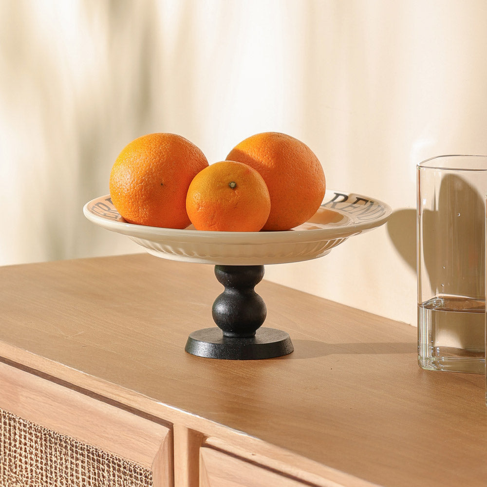 Tosca Elevated Serving Plate Small - Cream