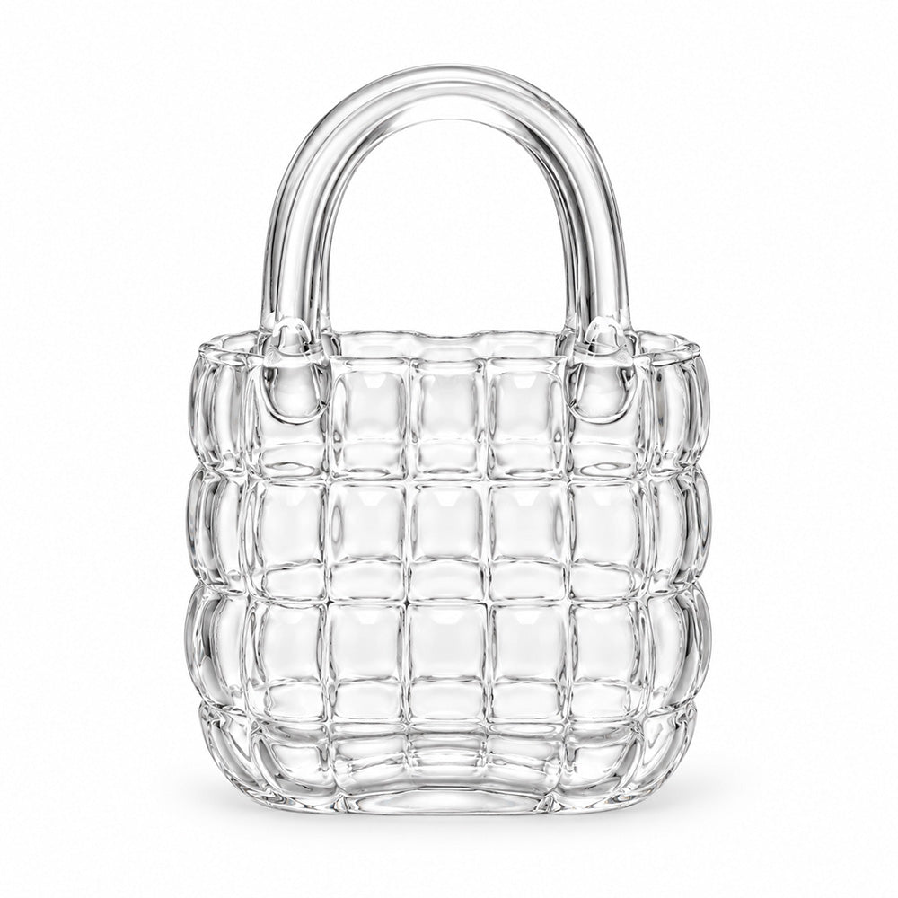 Tote Bag Glass Vase Small - Clear