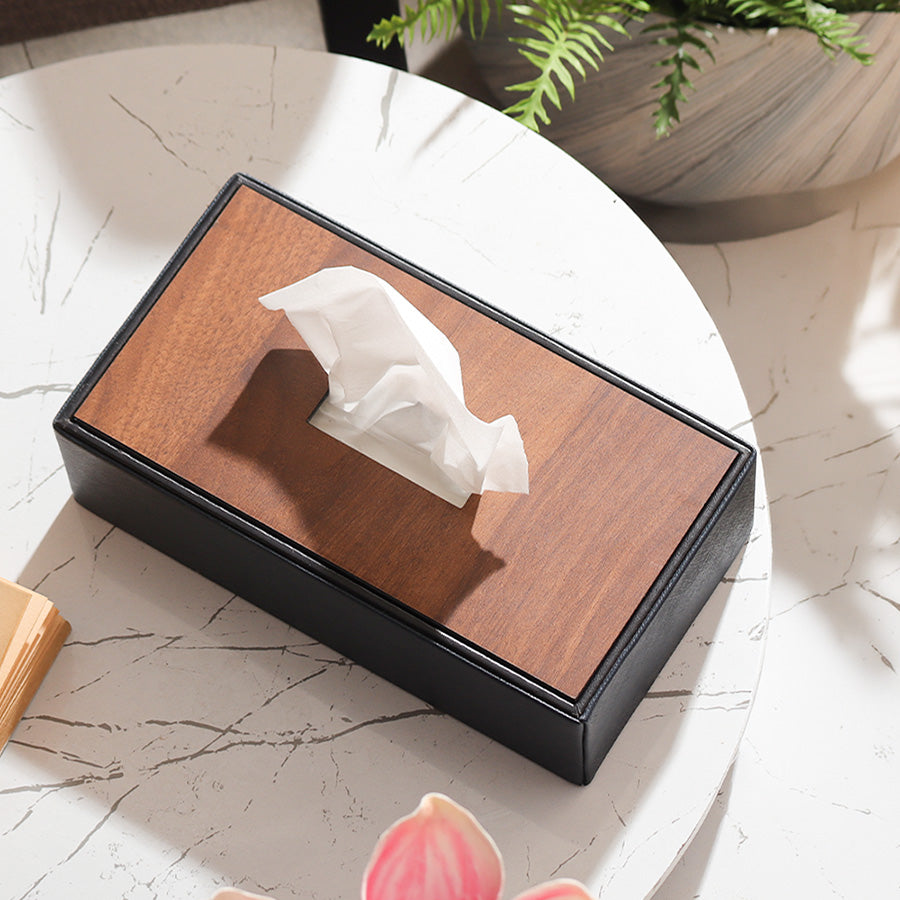 Tavo Tissue Box Holder - Navy Wood
