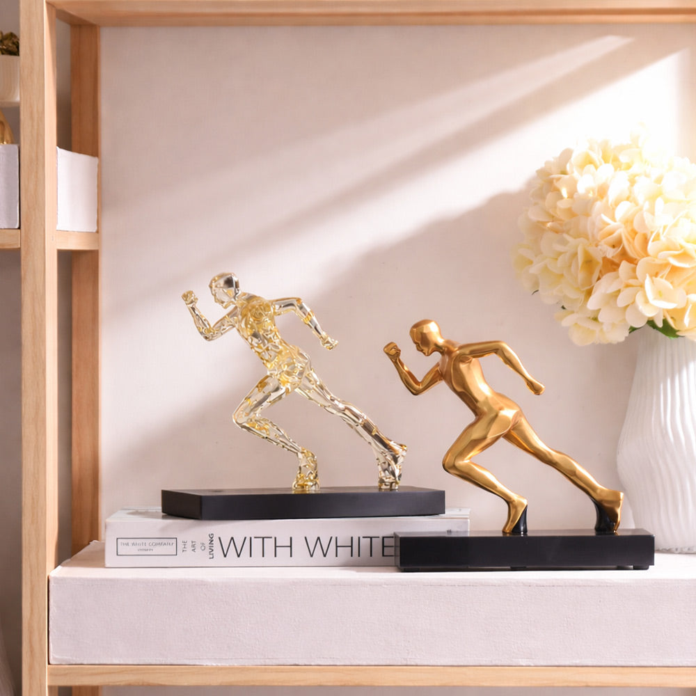 Track Runner Decorative Sculpture - Speckled Gold