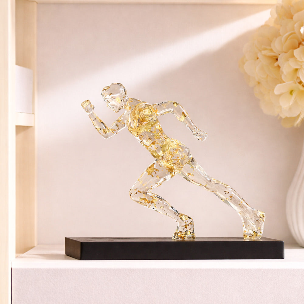 Track Runner Decorative Sculpture - Speckled Gold