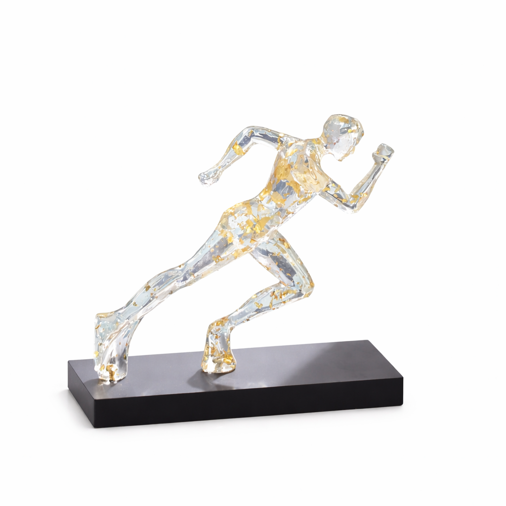 Track Runner Decorative Sculpture - Speckled Gold