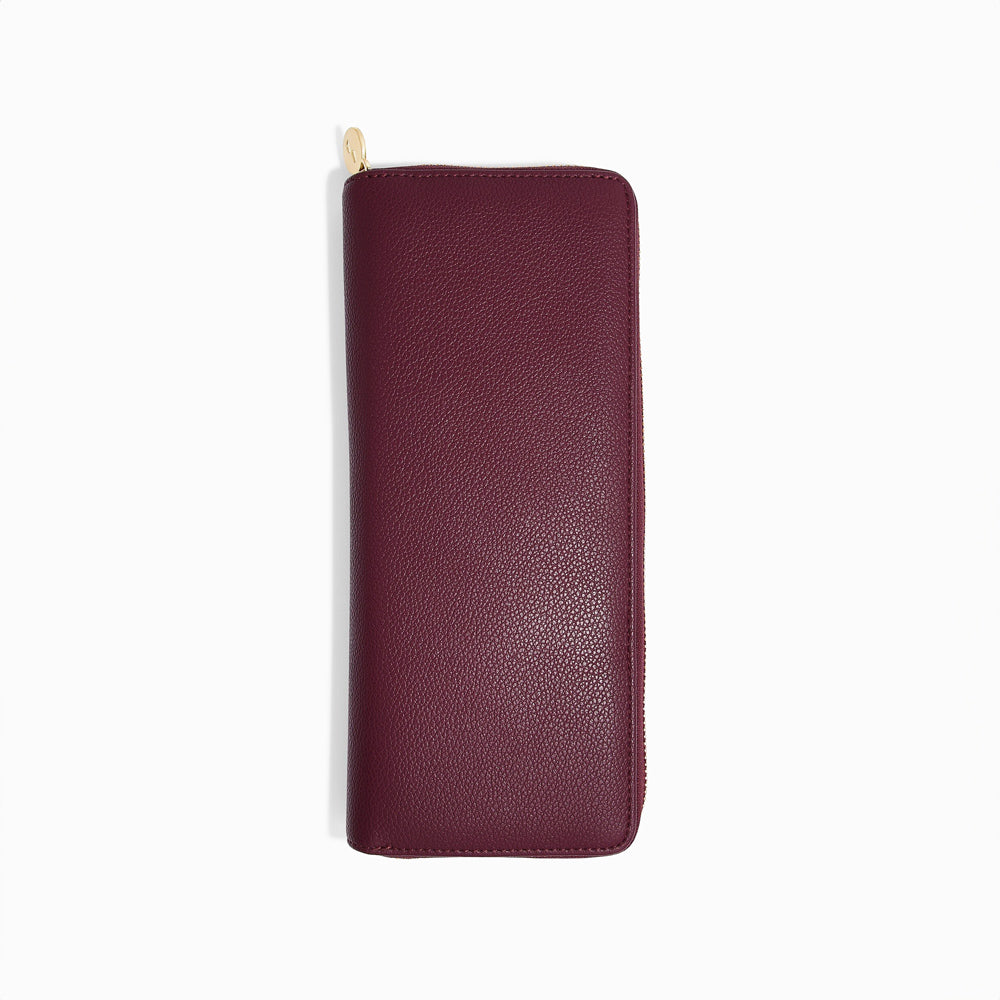 Travel Jewellery Roll Medium - Burgundy