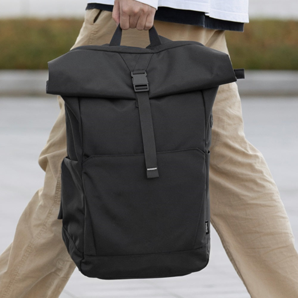 Travel Roll Top Backpack - Black