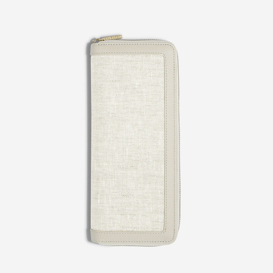 Travel Jewellery Roll Medium - Linen & Oatmeal