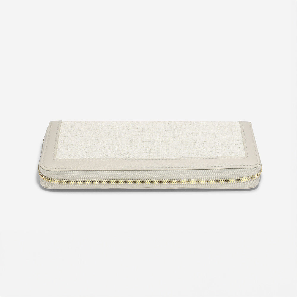 Travel Jewellery Roll Medium - Linen & Oatmeal