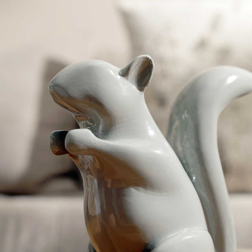 Tree Squirrel Sculpture Small - Harbor Grey