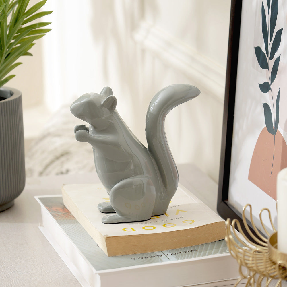 Tree Squirrel Sculpture Small - Harbor Grey