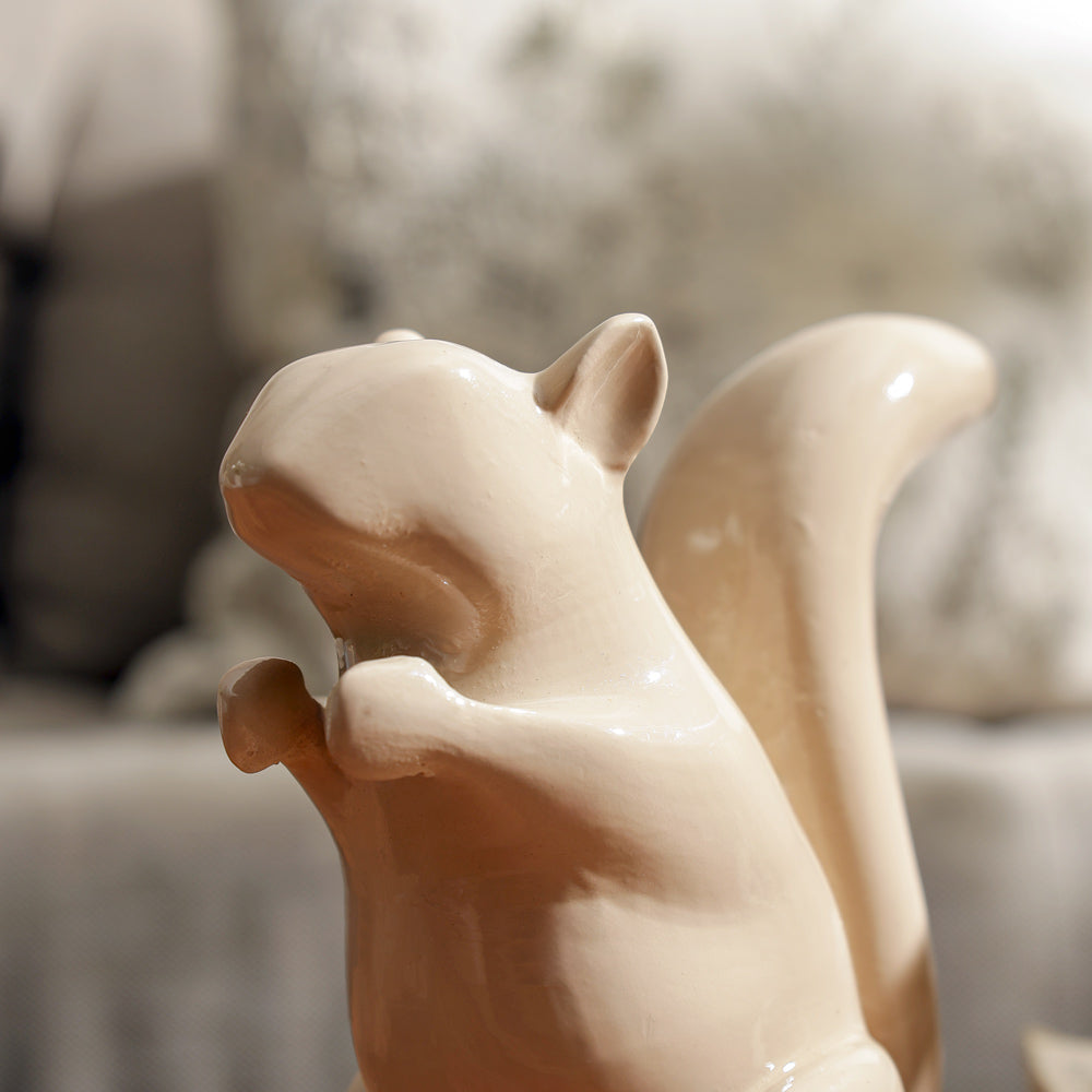 Tree Squirrel Sculpture Small - Taupe