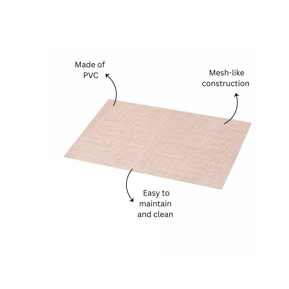 Trellis Mesh Rectangular Placemats, Set of 4 - Beige