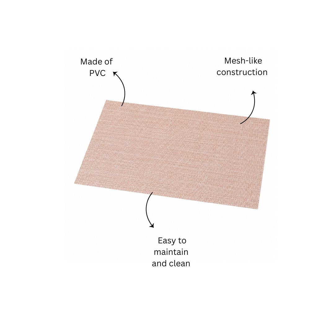 Trellis Mesh Rectangular Placemats, Set of 4 - Sand