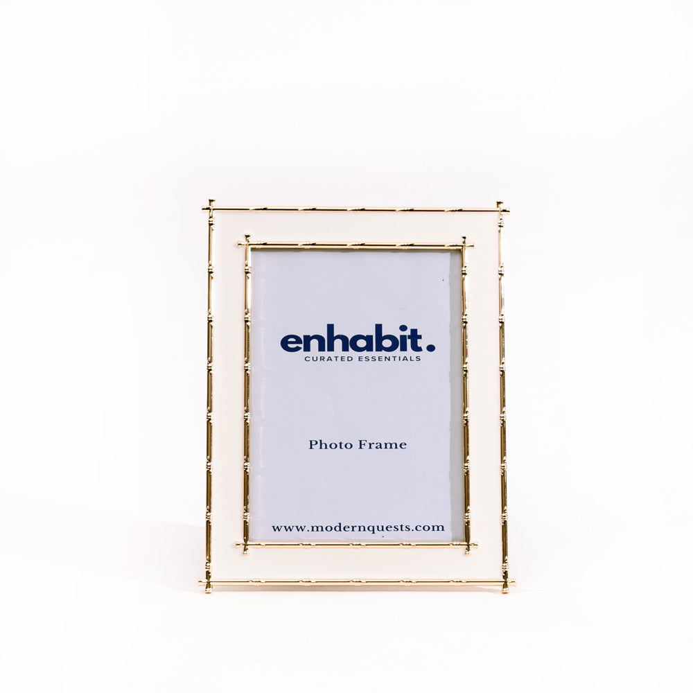 Tress Photo Frame Large - White Gold